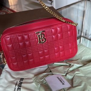 Burberry Red Quilted Crossbody Bag